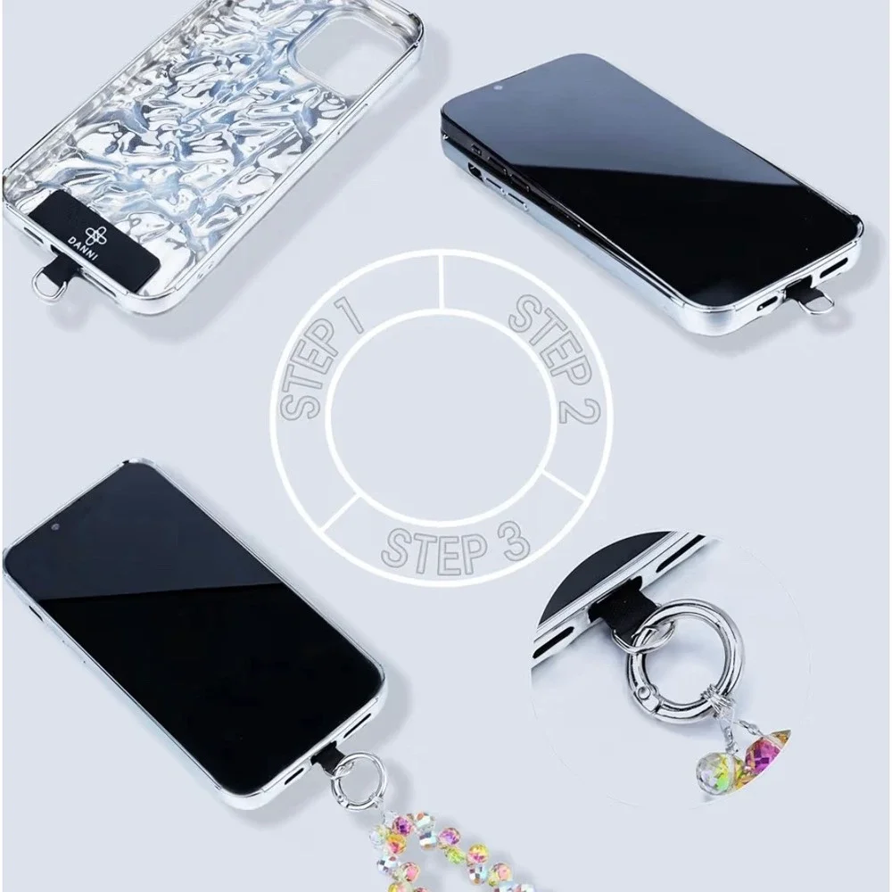 Danni Yan Midnight Beaded Phone Wrist Strap‎ Crystal Lanyard Detachable Wristlet